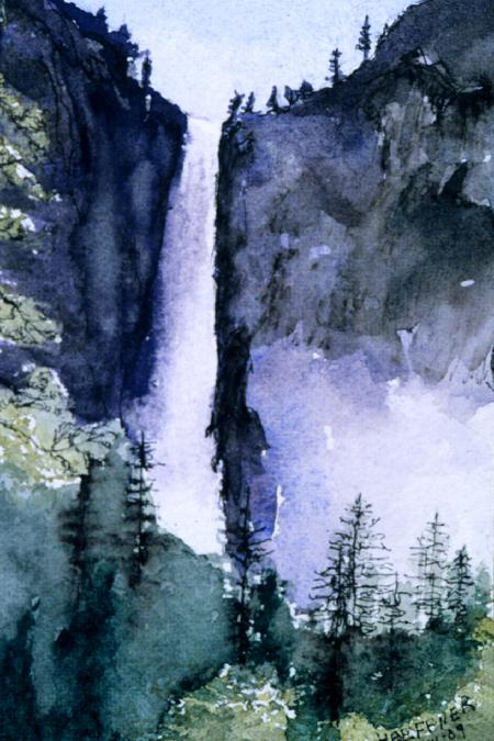 Yosemite Falls, Yosemite National Park, California:  Original Watercolor by Marie Haeffner-Reeves
