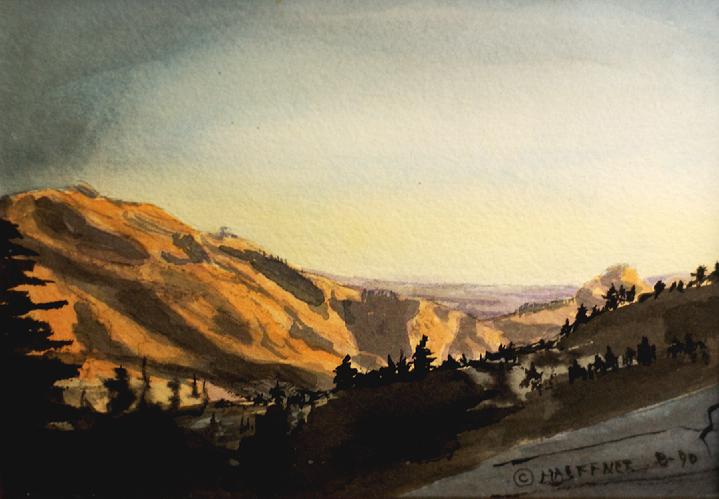 Yosemite Overlook, Yosemite National Park, California:   Original Watercolor by Marie Haeffner-Reeves